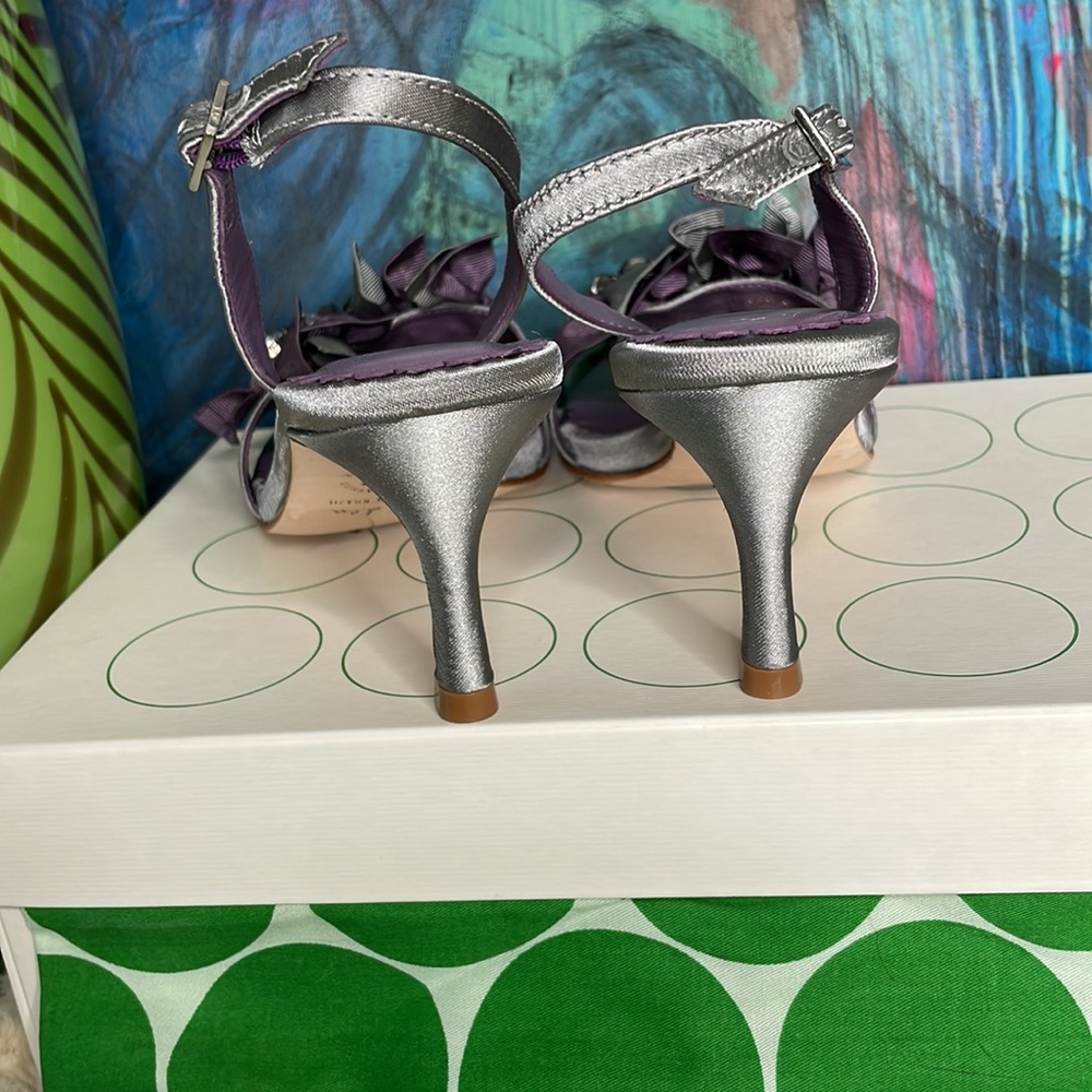 {Boden} 💚 💜 Purple and Grey Embellished Heel with Shoe Bag & Box - Picture 5 of 6
